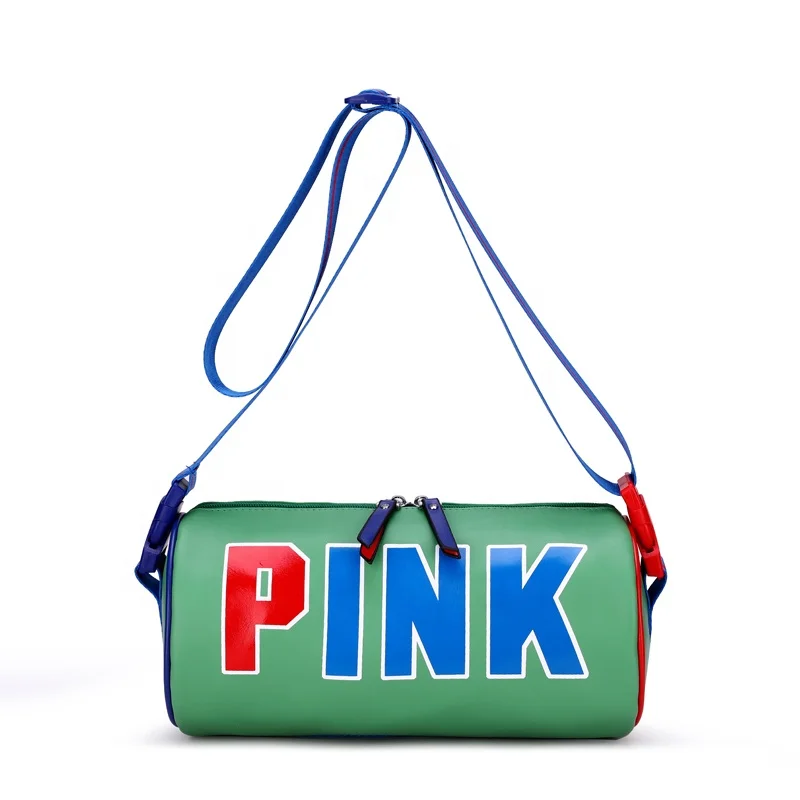 New design ladies pink duffel bag outdoor leisure sport single bags for girls waterproof Pu crossbody sling handbag for women
