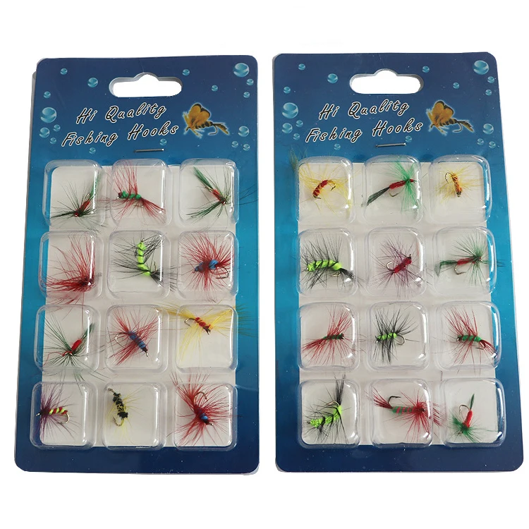 Best-selling Fly Fishing Lure 12pcs/set Insect Style Mosquito trout Flies Lures Hook Dry Fishing