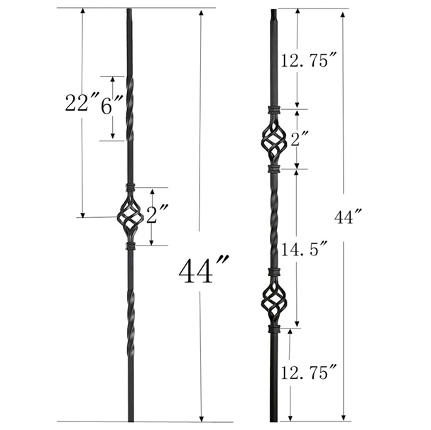 OUYA Villa Outdoor 14mm Square Solid Decorative Deck Black Aluminum Balusters