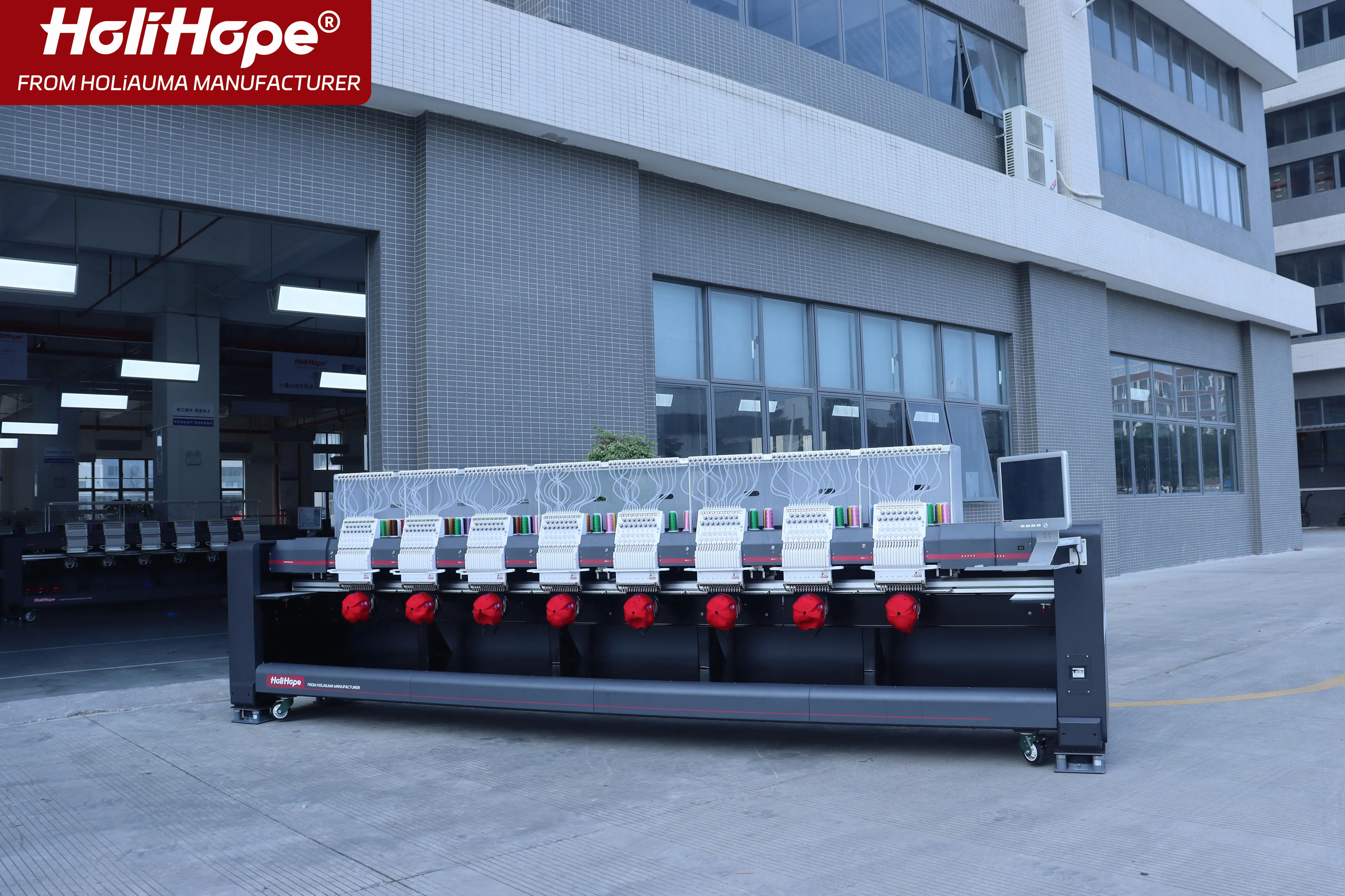 HO1508H-AI 15 Needles Computerized T shirt Embroidery Machine 1200 SPM 450*500mm Industrial Embroidery Machine 8 Head For Sale