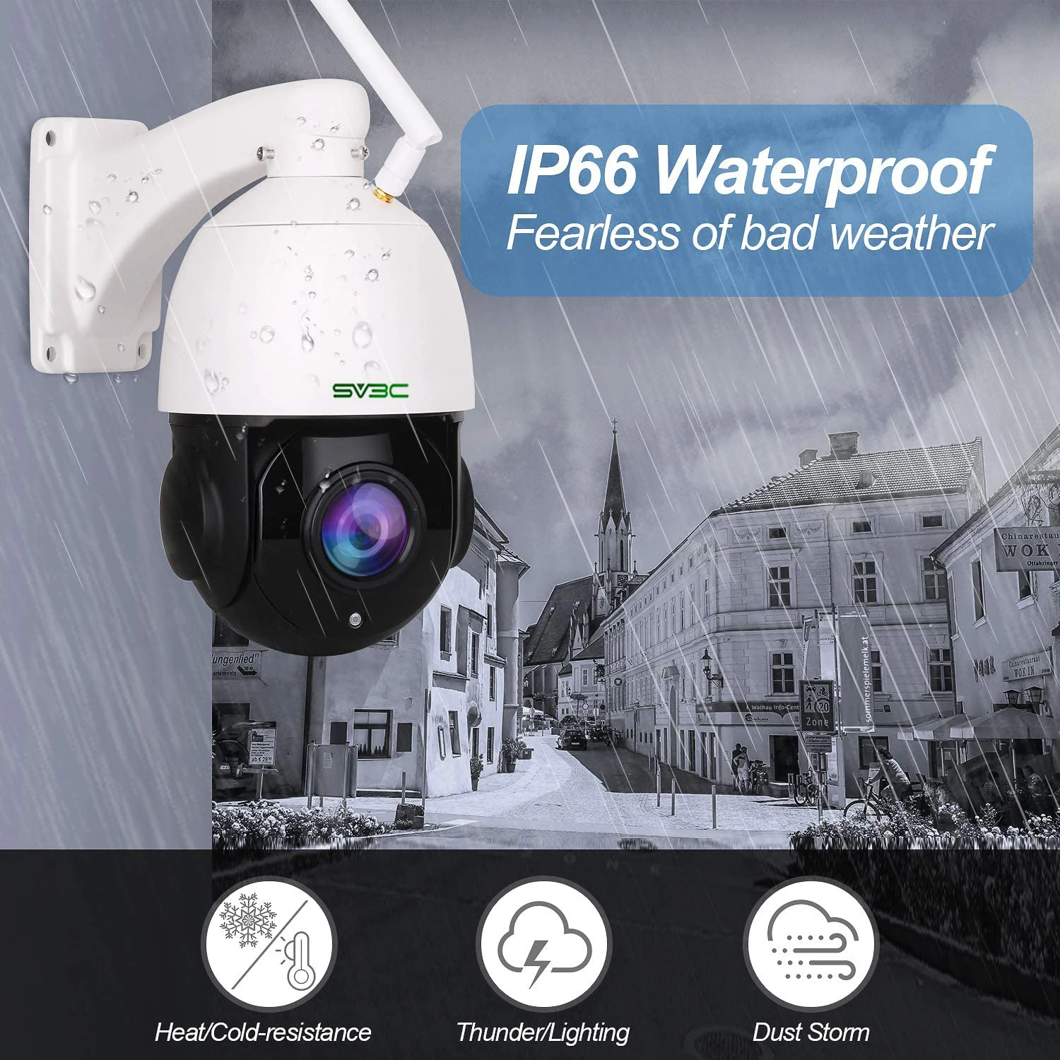 SV3C H.264 Wireless 1080P HD 20x Optical Zoom Waterproof Outdoor Dome Wifi PTZ IP CCTV Security Camera