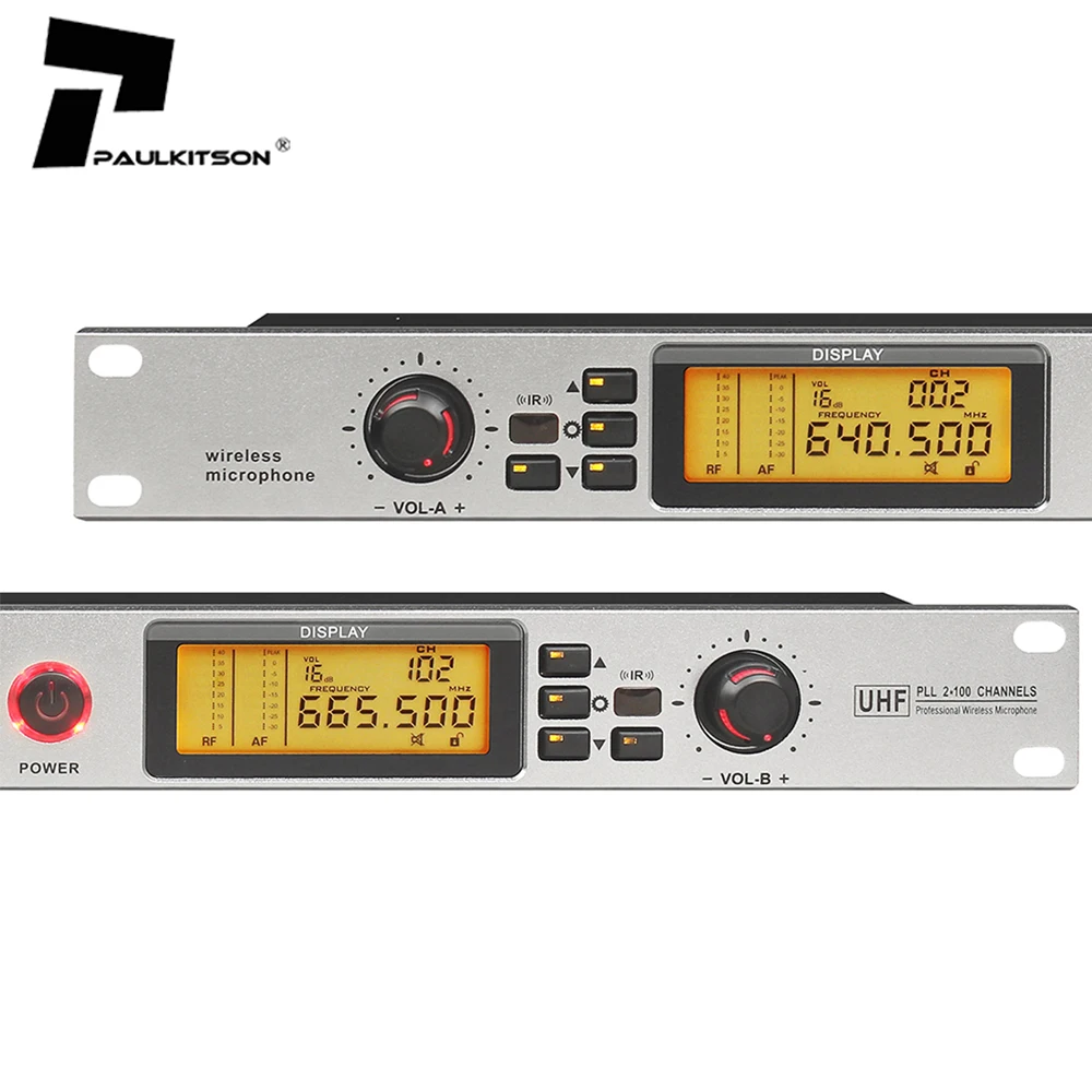 MK819 2 Dual Channel Uhf True Diversity Digital Wireless Karaoke Microphone Metal Wireless Mic For Performance