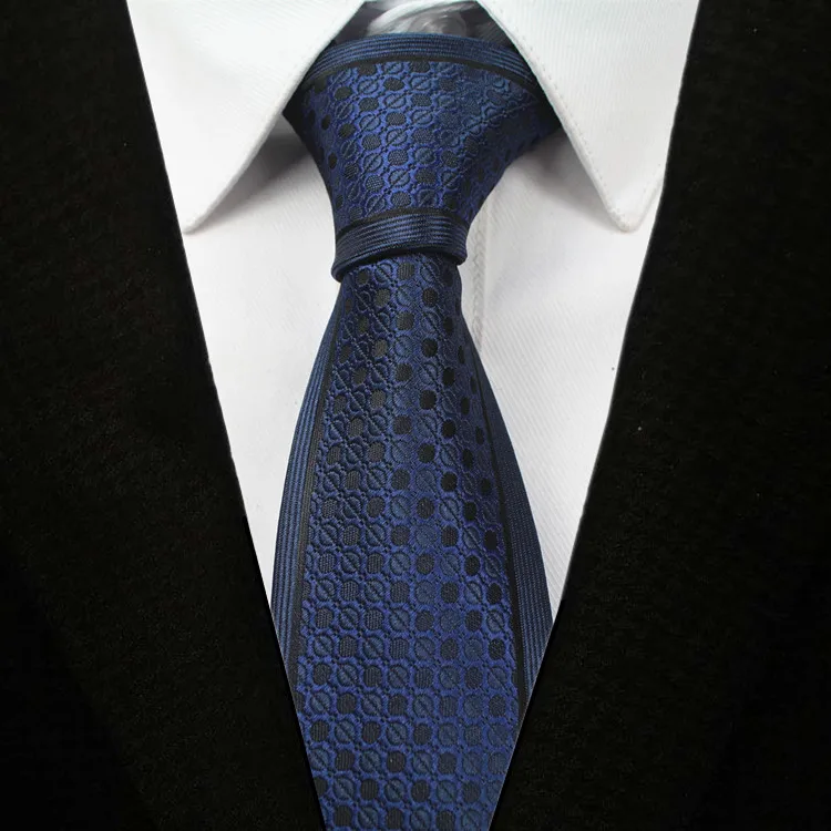 Silk Jacquard Woven Paisley Men Tie Classic Blue Tie High Quality 6cm Necktie
