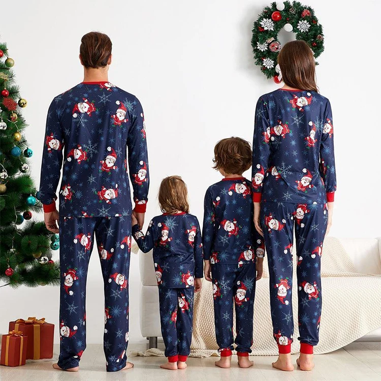 New fashion funny christmas pajamas for adults child baby onesie family pijama sets long sleeve