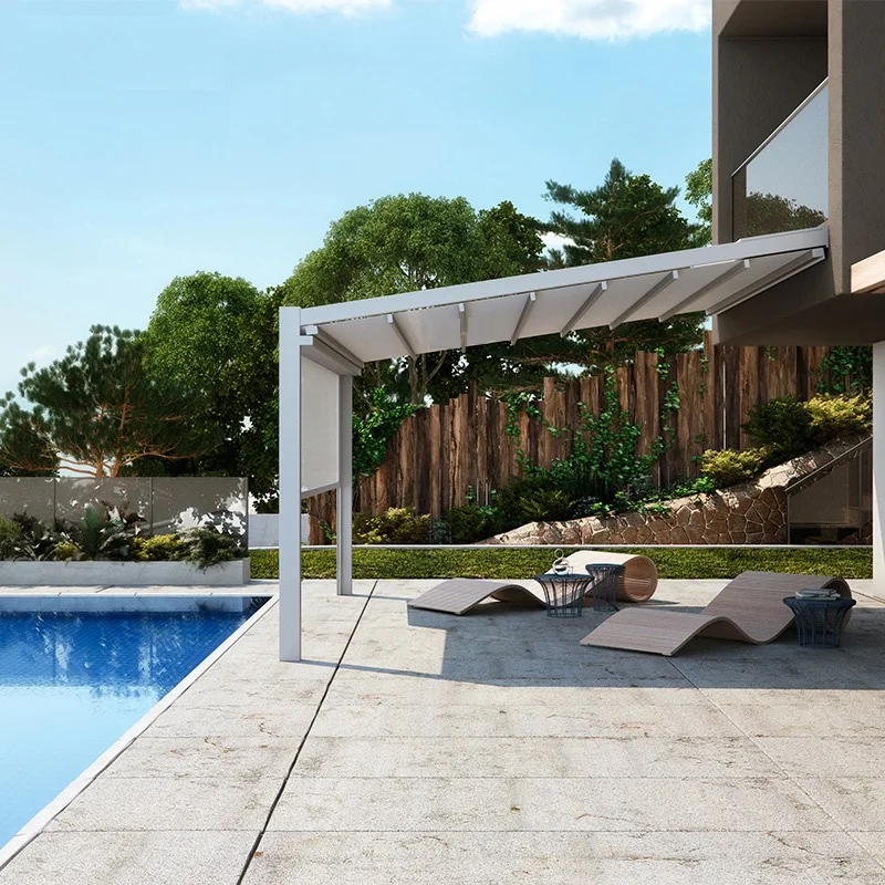 PVC Folding Retractable Roofs Architectural Retractable Pergolas