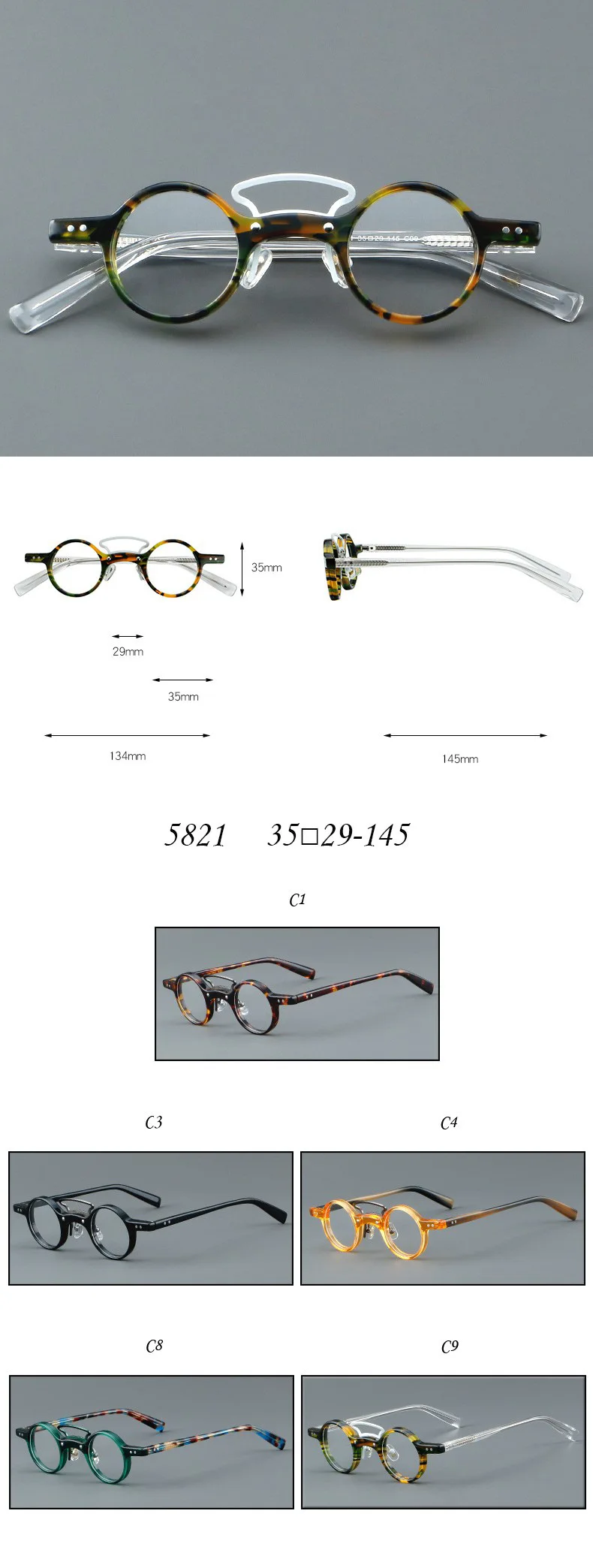 manufacturer mazuchelli fashion round frame tortoise Retro Drive  Small diamond acetate eyeglasses hand made