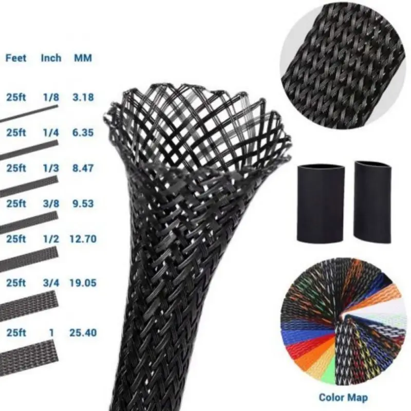 Heavy Duty Self-closing Woven Cable Wrap Braided Cable Sleeve