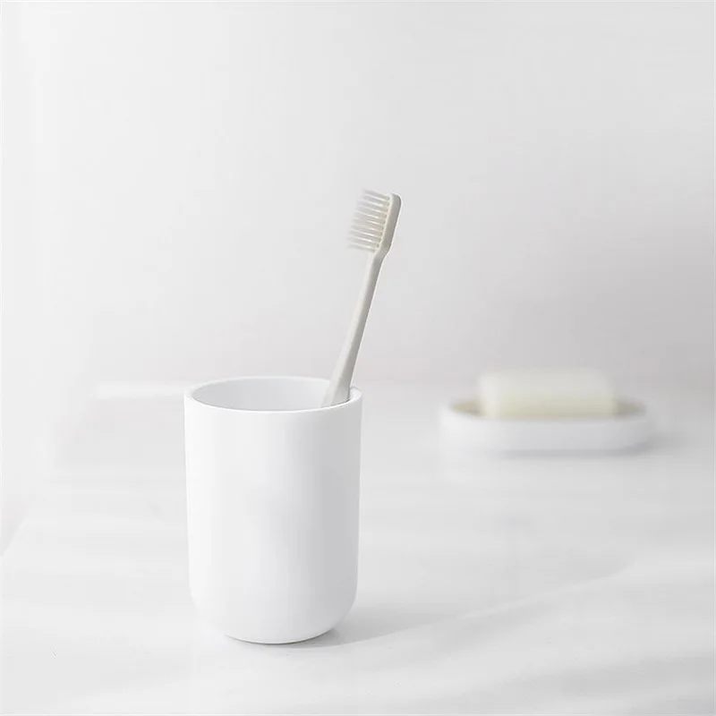 Soap Lotion Dispenser Bathroom Accessories Set Resin and Wood Soap Dish Toothbrush Holder Tumbler Pump Bottle Cup Black or White