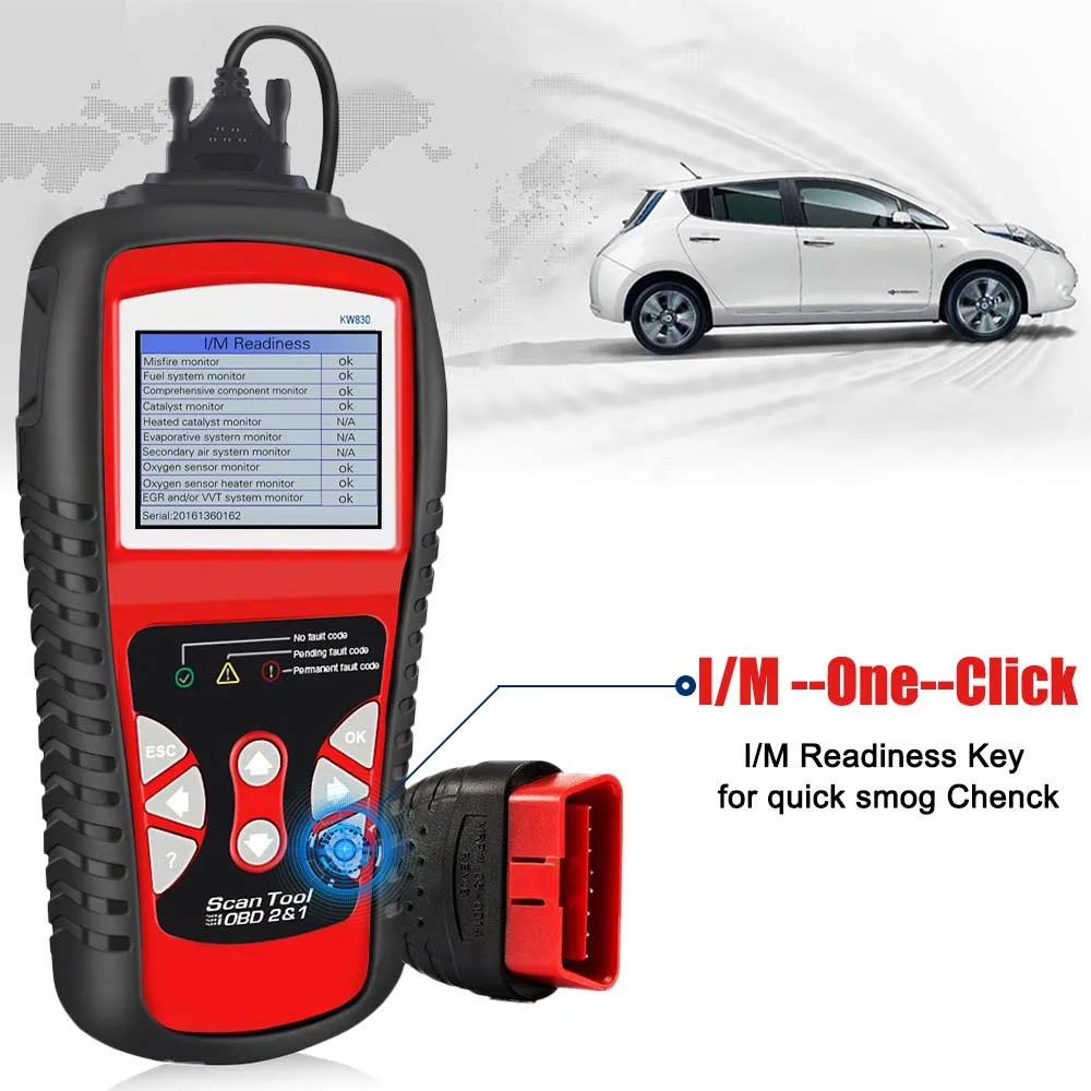 Car Scanner KW830 ODB II Universal Diagnostic Tool Check EOBD Error OBD2 Code Reader Diesel Battery Teste OBD Auto Engine Fault