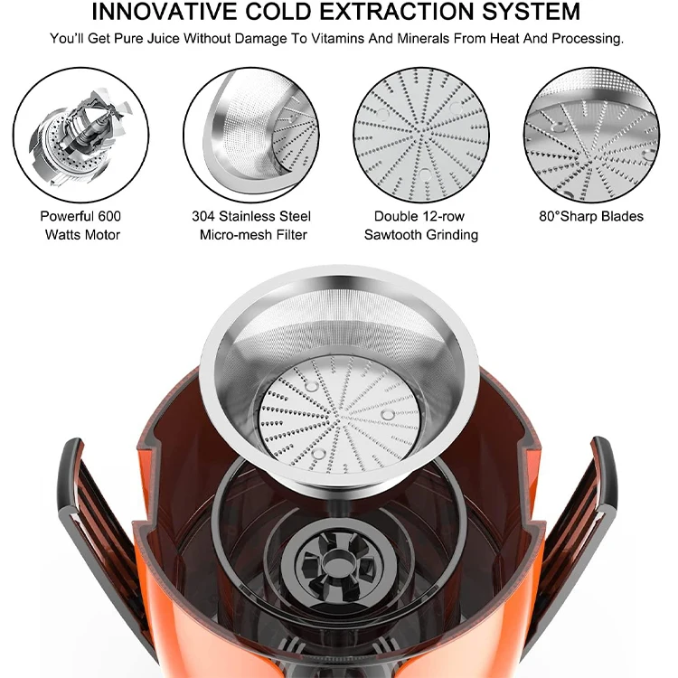 AMZCHEF electronic juicer extractor machine onion juice extractor machine carrot juicer machine