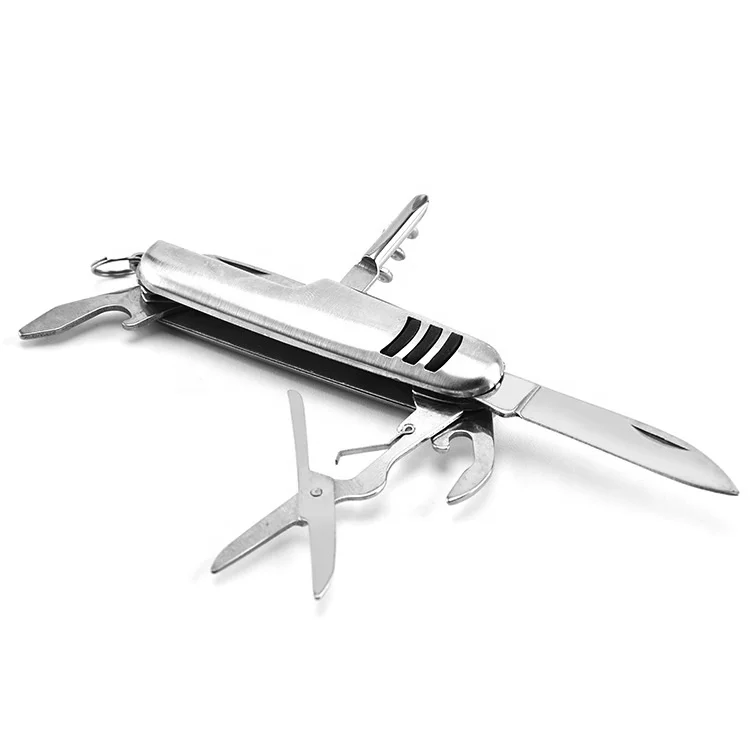 Outdoor Survival Stainless Steel 6 in 1 Pattern Penknife Classic Pocket Knife