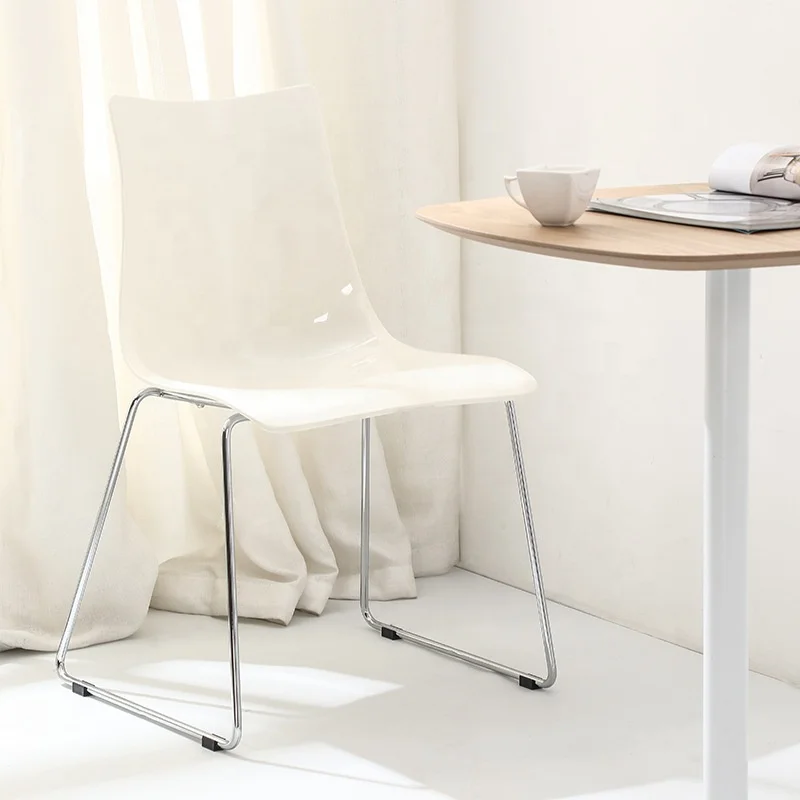 Wholesale Clear Transparent Acrylic Dining Room Chair with Metal Frame for Kitchen Home Office  Dining Room