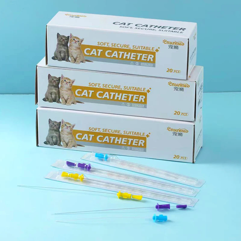 Кошачий катетер со стилетным размером 2.5fr/3fr/4fr кошачий мочевой катетер Tom Cat моча трубка для ветеринара