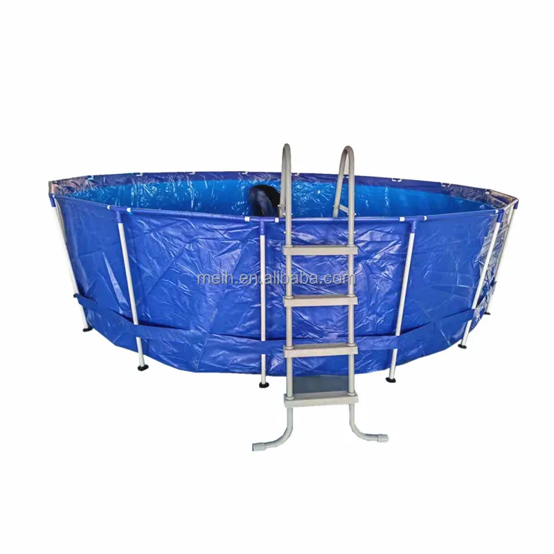 Hot Sale Stock Outdoor Metal Frame Above Ground 16ft Round Swimming Pool 8 People with Easy Set-Up include Pump ladder