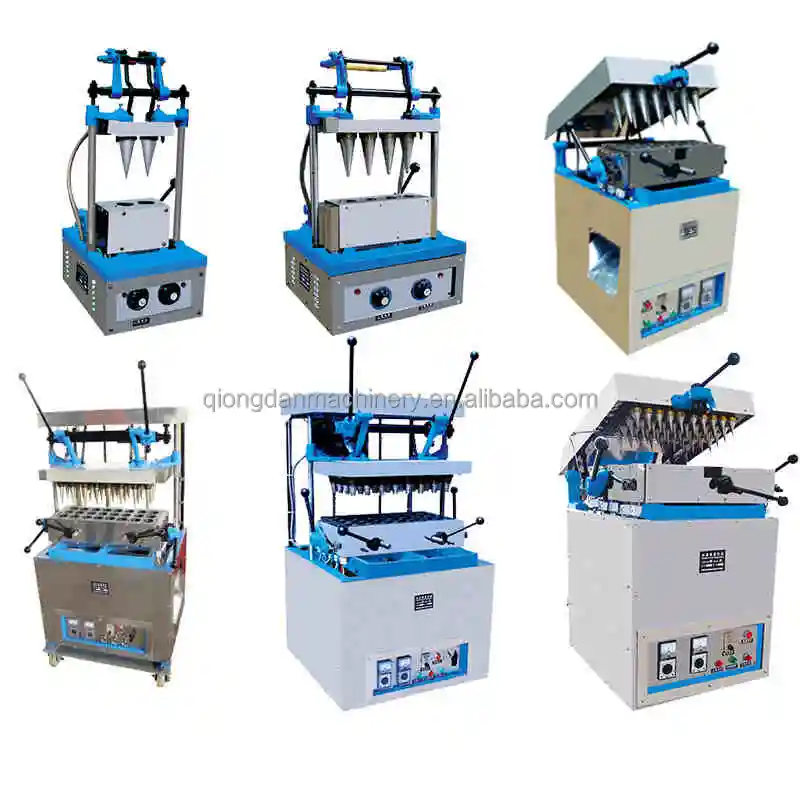 Professional Semi Automatic Wafer Cone Waffles Cup Sugar Crispy Cone Maker Ice Cream Cone Making Forming Moulding Machine Price