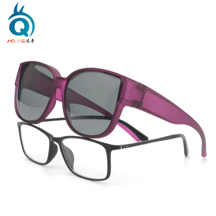 Wholesale custom color and logo polarized grey lens otg sunglasses UV 400 protection over the glasses fit over glasses