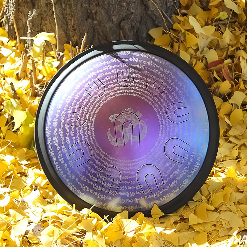 UU drum size musical scale handpan with free case and mallets steel tongue drum custom design logo D minor D major yoga