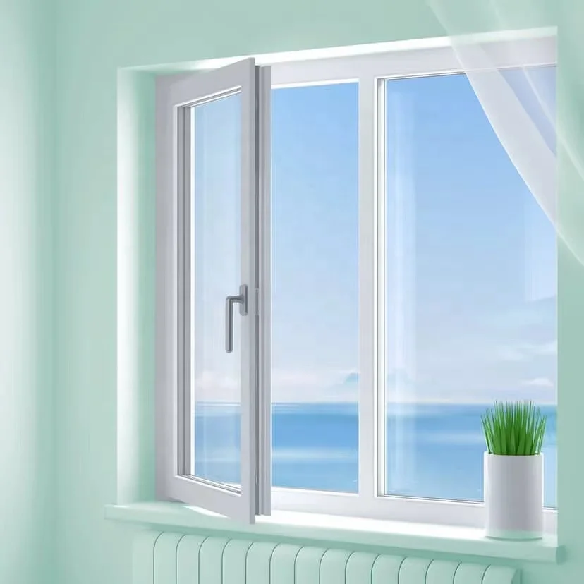 Warranty 5 years Sturdy Large Insulated Warm Heat Insulation Windproof Passive Swing Windows vinyl upvc windows Casement Windows
