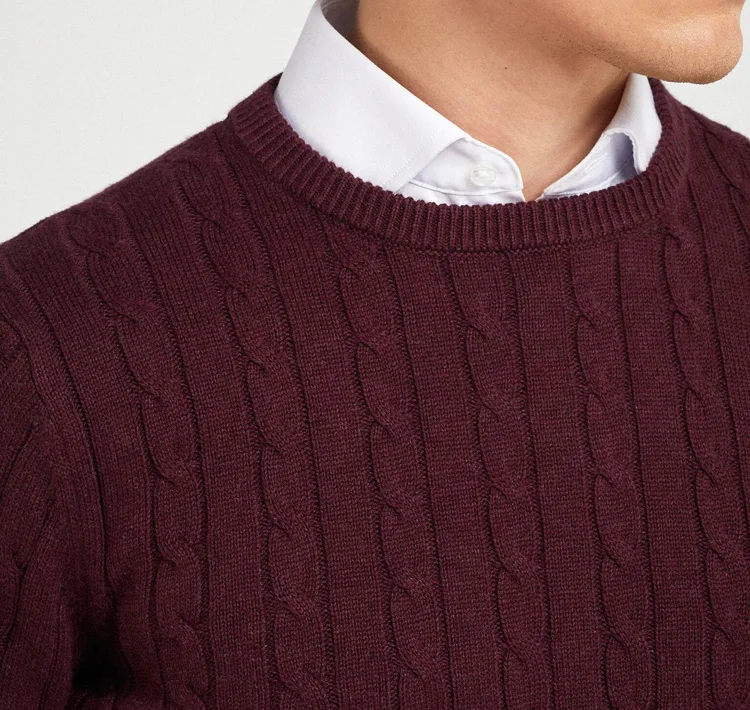 2024 Top Seller Products High Quality Computer Knitted Sweaters Good Price Cotton Crew Neck Plus Size Solid Sweaters For Men