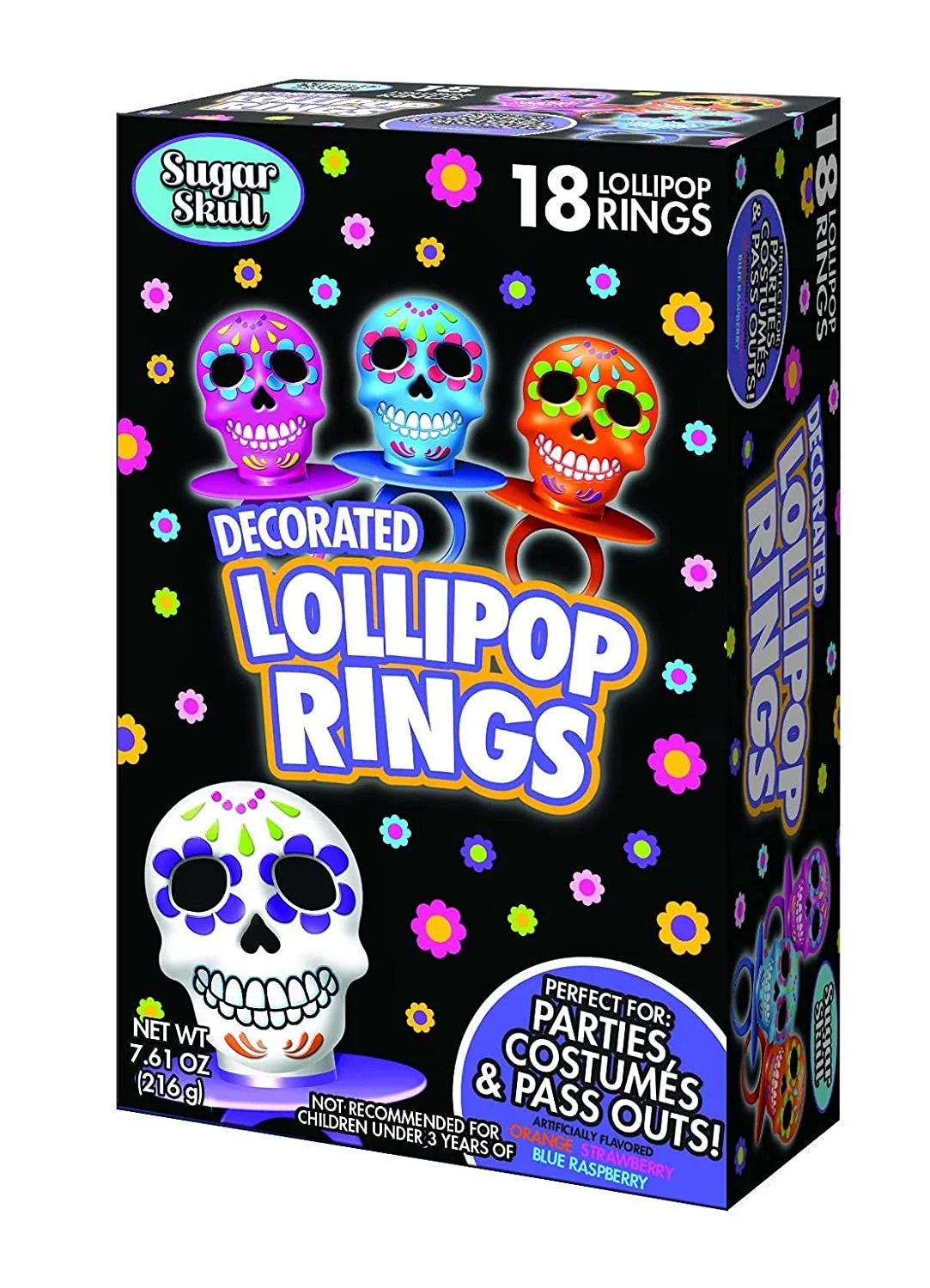 custom funny halloween ring skull lollipop candy