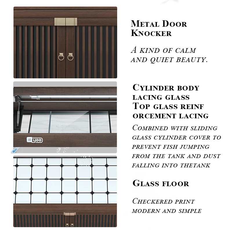 Yee Glass Wholesale Commercial Wall Aquarium Supplies Arowana Ecological Landscape Large 1000 liter Fish Tank with Base Cabinet