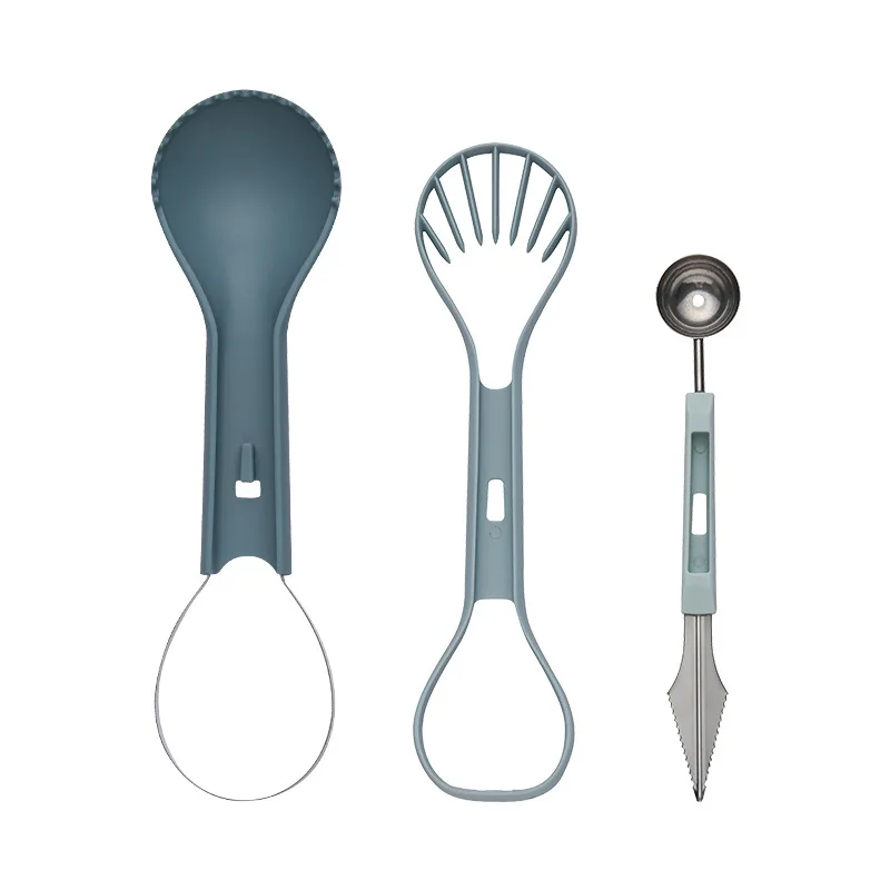 3 In 1 Multi-Functional Fruit Platter Tool  Carving Tool Fruit Round Scoop Watermelon Cutter Scoop Fruit Carving Knife