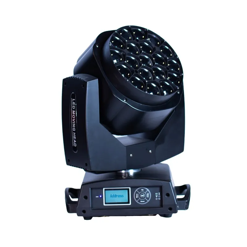 Adjustable Laser Stage Light 19*15W LED Wash Spot Beam Moving Head 4 in 1 Hawk Eye Bar Disco