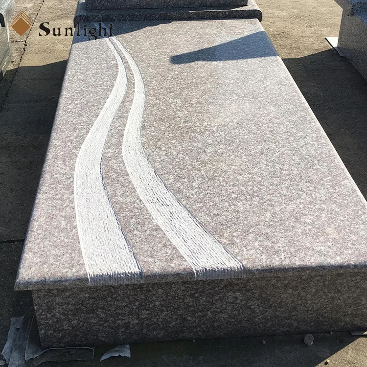 Cheap G664 purple Pink granite tombstone Price ,G664 granite flower vases for tombstone,monument tombstone design