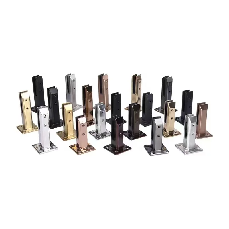 New Design Frameless Stainless Steel Square Bottom Plate Installation For Fixing Glass