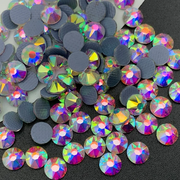 Hot sale Clear AB glass rhinestone  SS10 ab crystal stones for bag decoration