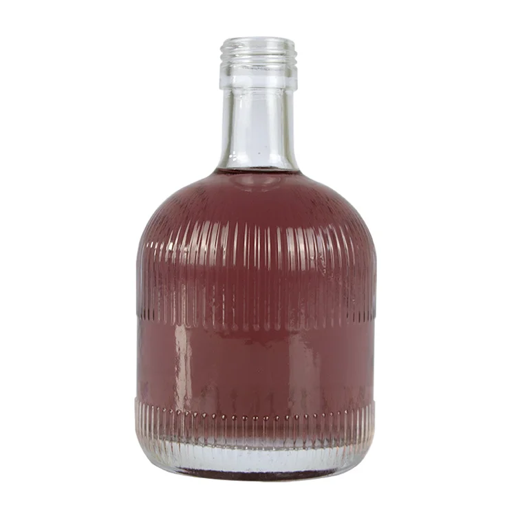 Factory Supplier 380ml Glass Liquor Vodka Wine Bottle with Cork Lid
