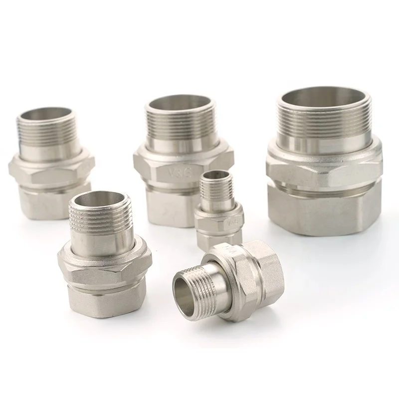 VG Brand 1/2 - 2 inch Brass Straight Union Pipe Fitting with O-ring