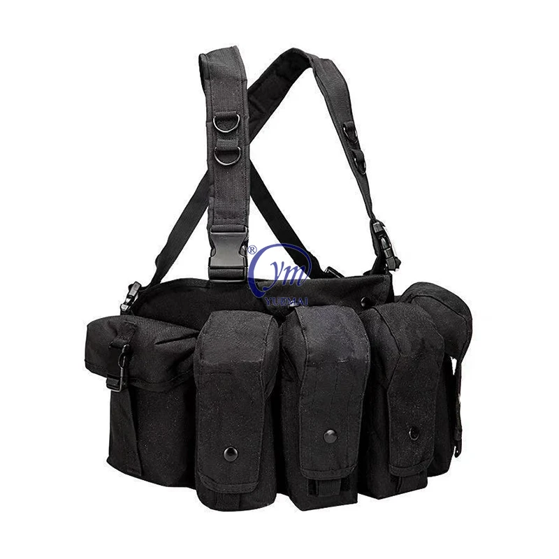 Universal Adjustable Security Carrier Surplus Tactical Chest Rig Hunting Hiking Radio Pouch Magazine Holster EDC Pouches