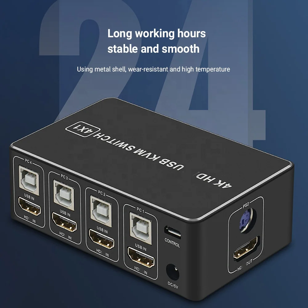  4K USB KVM переключатель коробка 4 порта HDim-совместимый консоль концентратор для ПК клавиатуры мыши (для интерфейса