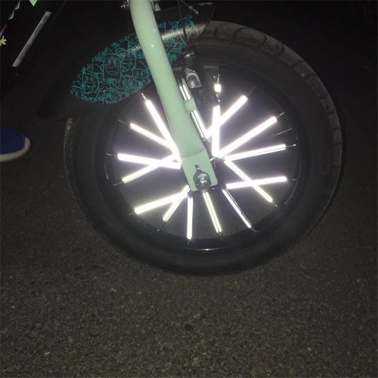 colorful cycling bike bicycle reflective clip tube glass bead reflective reflector spoke cover for bicycle