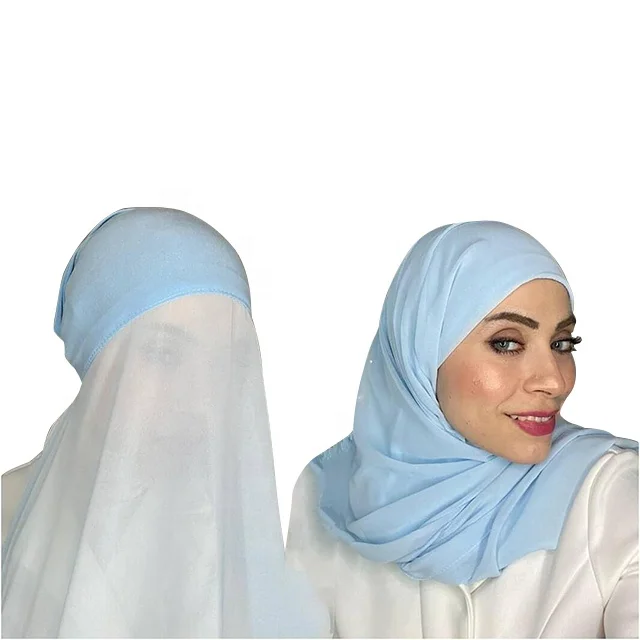 
2021 malaysia i Instant Hijab with underscarf for women scarf with ninja underscarf muslim women chiffon scarf 