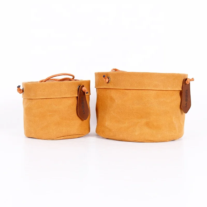 CHANGRONG  Custom Eco-friendly water resistant waxed canvas hanging Flower Storage planter bag