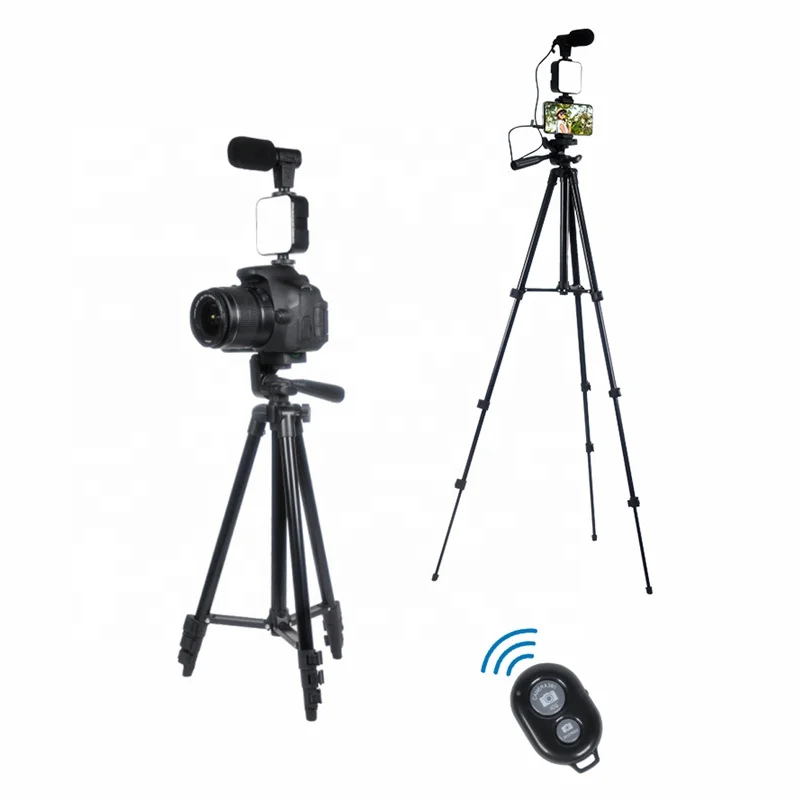 Factory Smartphone Vlogging Equipment Shotgun Recording Microphone LED Video Light Vlogging Kit With Tripod Stand