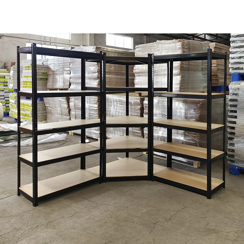 Industry metal wire shelving black boltless rivet 4 tier iron garage shelves storage rack units