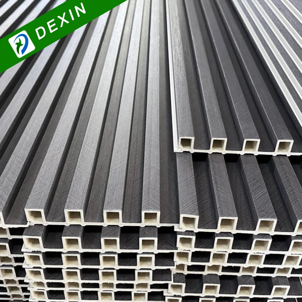 Interior Wooden Plastic Composite Covering Board Wainscoting 3D Fluted PVC WPC Wall Panel for Decoration
