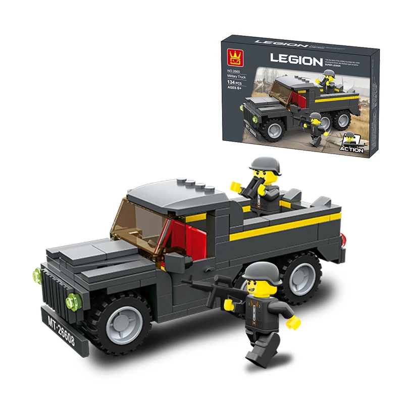 Wange customized 3D Model Toys The Military Base Defense Educational Building Blocks For Children car military army