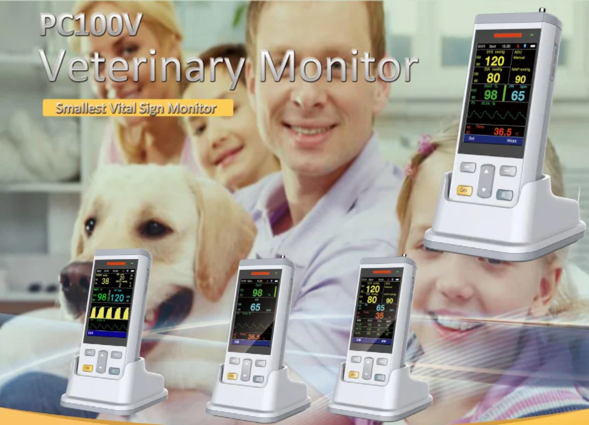 PC100SV Animals Veterinary Pulse Oximeter with SPO2,TEMP Pet Multi Parameters Handheld Monitor