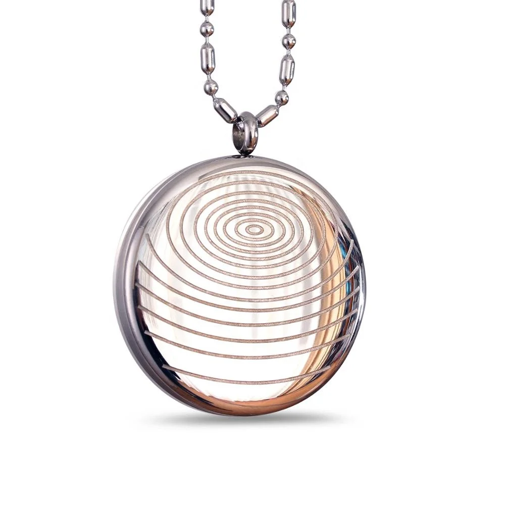 4 Energy Stones Quantum Scalar Pendant Fashion Necklace 2 Colors Stainless Steel Jewelry