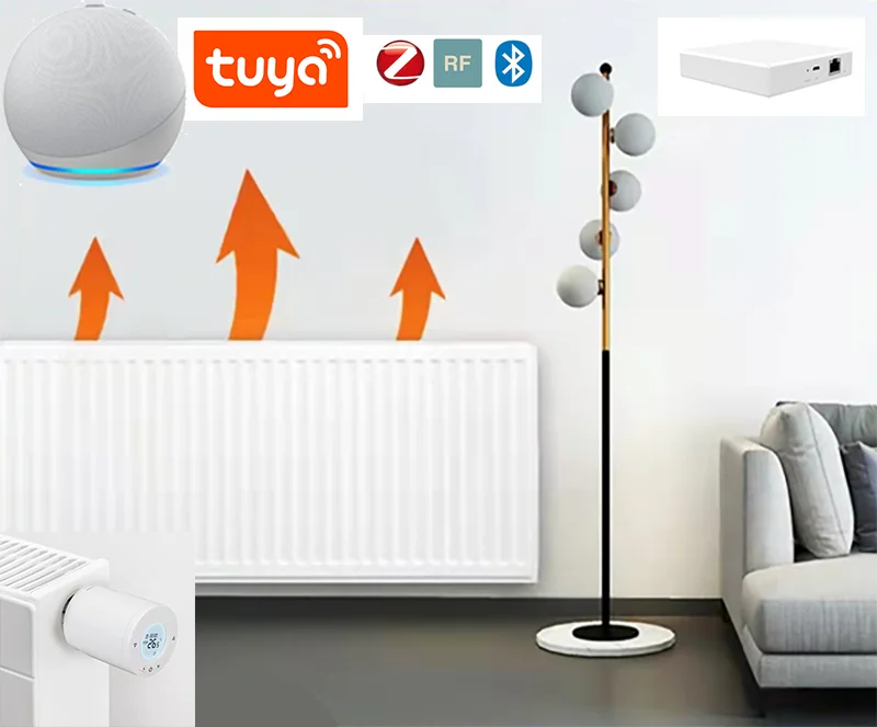 TRV ZigBee3.0 Smart Radiator Actuator Programmable Thermostatic Radiator Valve Temperature Controller Voice Control via Alexa