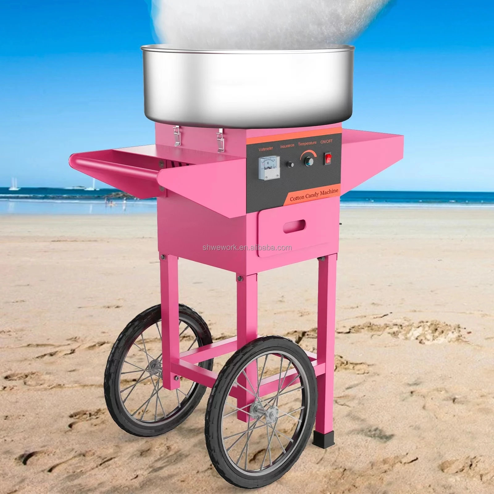 WeWork Commercial Cotton Candy Machine with Cart Commercial Floss Maker for Family and Various Party Floss Maker Machine