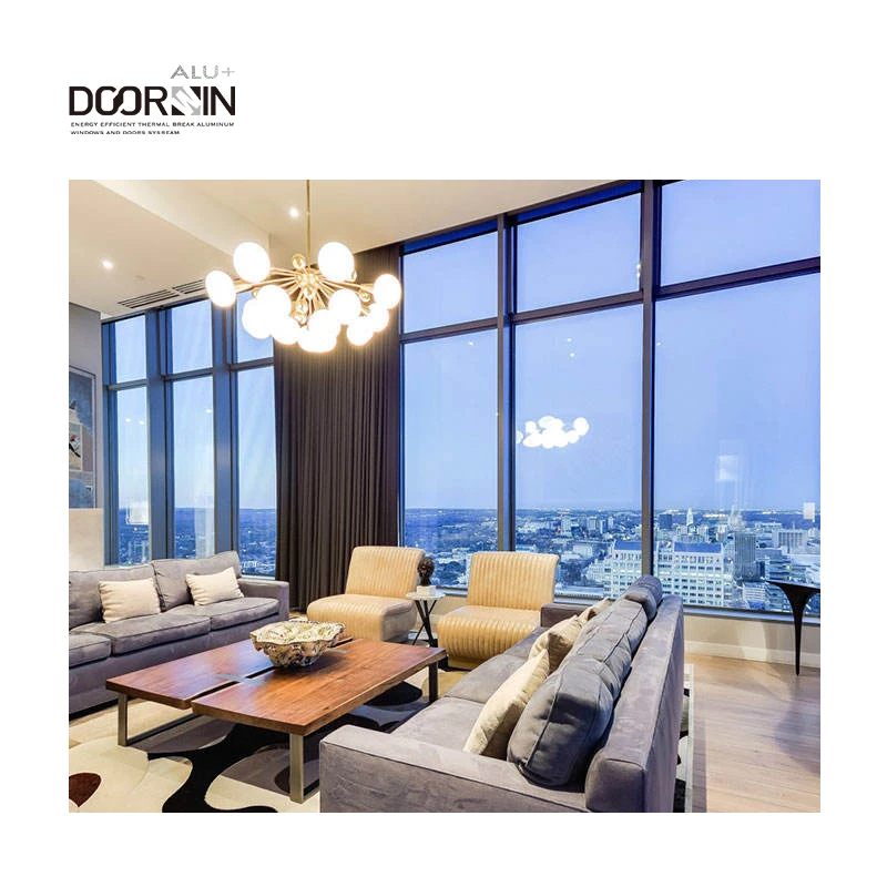 Hurricane Impact Aluminum Windows Sound Proof Save Energy Double Glazed Ultra Large Picture Tilt And Turn Windows