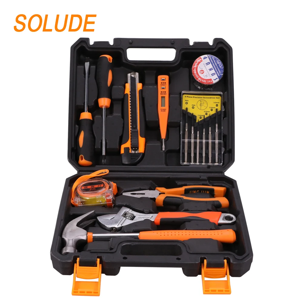 SOLUDE 15 in 1 Professional Computer Repair Tools Kit Flat Screwdriver Wire Cutter Computer Maintenance Network Repair Tool Box