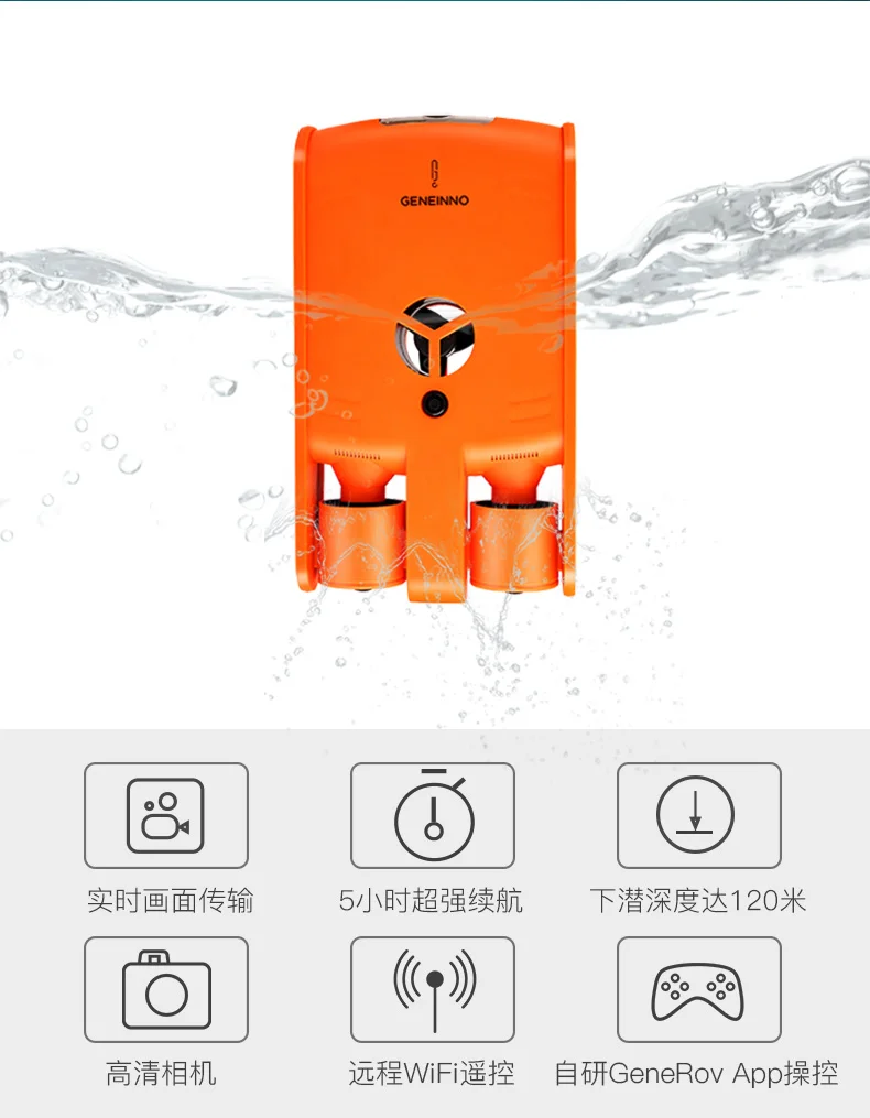 100M Tether Titan Professional Underwater Drone ROV AUV Robot with 4K UHD Action Camera Remote Control