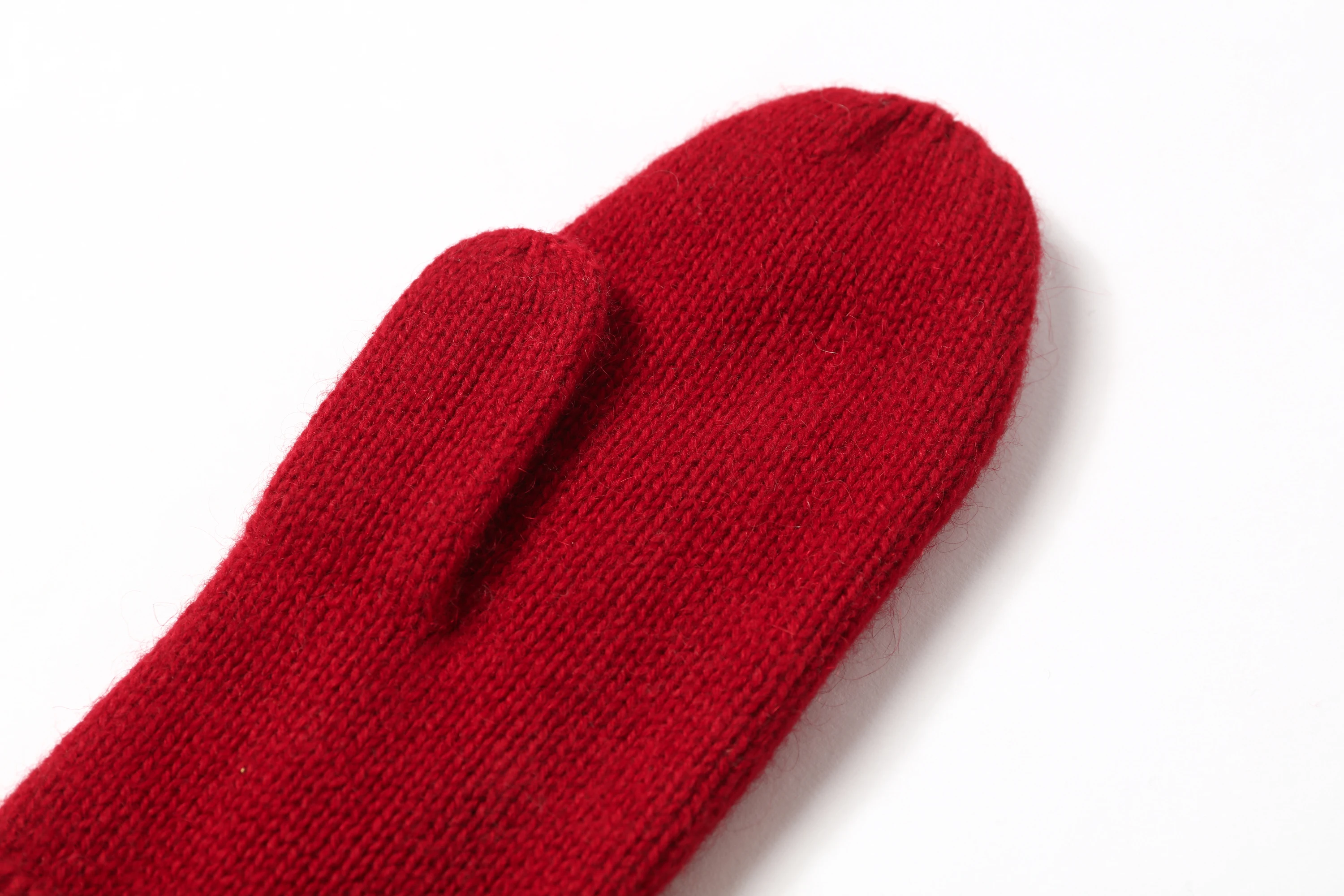 Warm Stretch Women Winter Pure Virgin Cashmere Thick Knitted Gloves Mittens