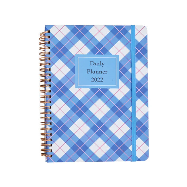 Custom Cover Pocket Design Elastic Rope Strap Student Schedule Notepad With Step Index Design Week Plan Calendar